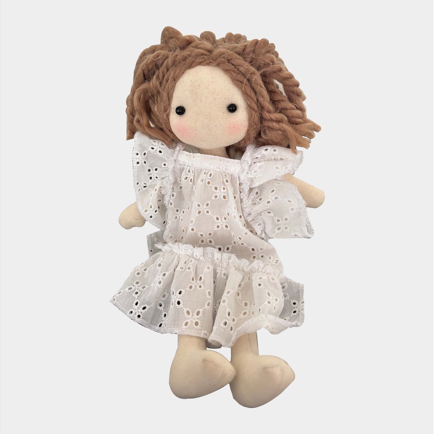 Muñeca de trapo vestido broderie